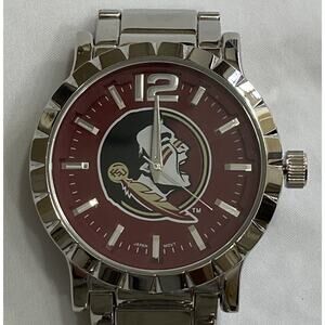 New Florida State Seminole Mens Watch, Bracelet, Metal, With Free Battery, NCAA
